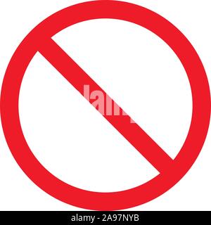 Red Prohibition stop sign, Red circle warning and no entry or access  with symbol, simply vector graphic illustration, isolated on white background wi Stock Vector
