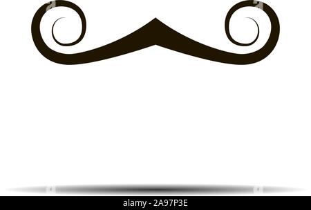 Black mustache creative flat retro desing. Simply and trendy design. Amazing fit for brands, logo, barbershop, background. Mustache set isolated on wh Stock Vector