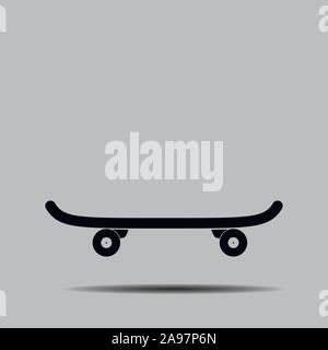 Vector flat black and colourful skateboard and longboard icon set collection good for background,logo. isolated on white background Stock Vector