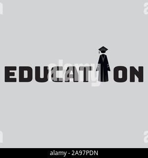 Education and graduation illustrations. Simply flat design. Stock Vector