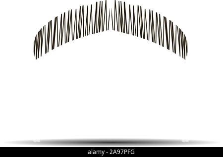 Black mustache creative flat retro desing. Simply and trendy design. Amazing fit for brands, logo, barbershop, background. Mustache set isolated on wh Stock Vector