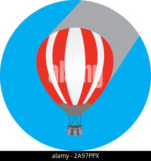 Hot air balloon set. Modern and trendy flat design style. Vector illustration, good gor background, brand logo, web graphics. Stock Vector