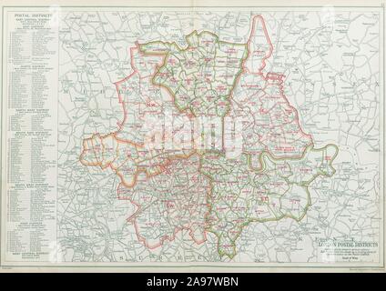 LONDON POSTAL DISTRICTS. Post code areas. N NW W SW SE E. BACON, 1927 ...