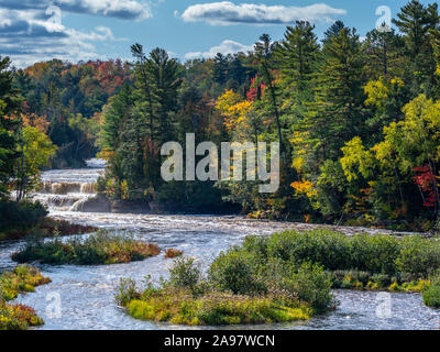 Lower falls, Tahquamenon Falls State Park west of Paradise, Upper Peninsula, Michigan. Stock Photo