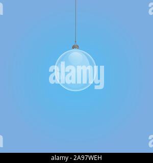 Transparent Glass new year and christmas ball isolated on colorful background. Realistic design for your decoration Stock Vector