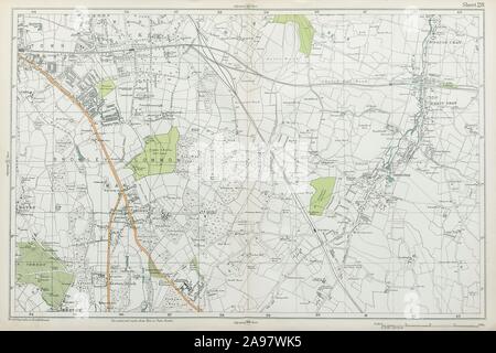 BROMLEY & ORPINGTON Hayes Petts Wood Keston St Paul's Mary Cray. BACON  1920 map Stock Photo