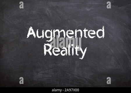 Augmented Reality - Schrift/Font- Kreide/chalk -Tafel/board Stock Photo