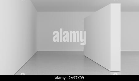 High definition empty white room, 3d rendering Stock Photo