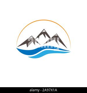icon of the mountains. Simple flat design Stock Vector