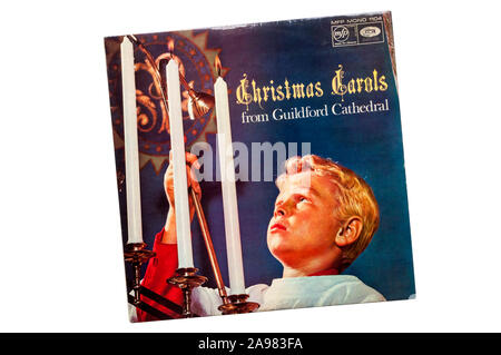 Christmas Carols From Guildford Cathedral sung by Guildford Cathedral choir.  Released in 1966. Stock Photo