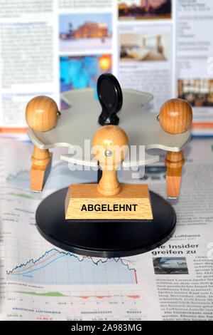 Stempel mit der Aufschrift: ABGELEHNT Stock Photo