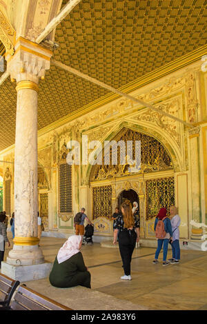 Istanbul, Turkey – September 6th 2019. Tourists visit the Imperial Council Hall in Topkapi Palace Stock Photo