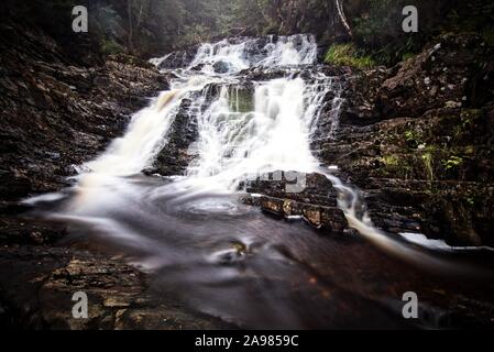 Plodda Waterfalls, Glen Affric, Scotland Stock Photo