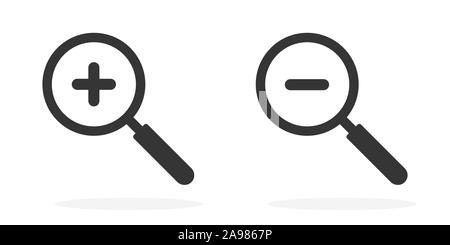 Set of black Magnifier icons. Vector illustration. Search web icon. Loupe icon isolated Stock Vector