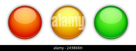 Set of vector glossy balls. Glass spheres isolated. Colored bright balls Stock Vector