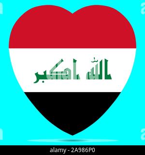 Iraq Flag In Heart Shape Vector illustration Eps 10. Stock Vector