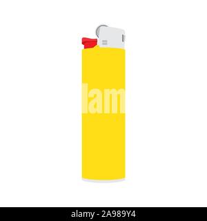 Lighter icon isolated. Vector illustration. Yellow Lighter in flat design Stock Vector