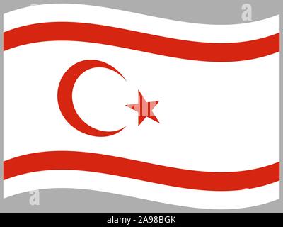 Beautiful national flag of Turkish Republic of Northern Cyprus. original colors and proportion. Simply vector illustration eps10, from countries flag Stock Vector