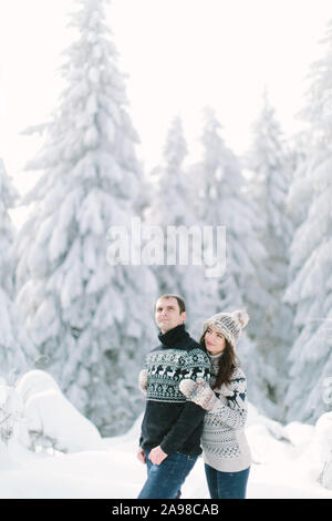 Romantic Couple from the Back in Winter Outdoors Stock Photo - Image of  activity, care: 108667598