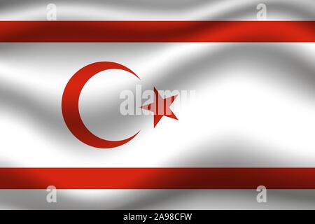 Beautiful national flag of Turkish Republic of Northern Cyprus. original colors and proportion. Simply vector illustration eps10, from countries flag Stock Vector