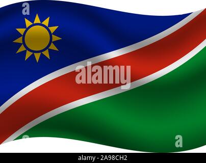 National flag of Republic of Namibia. original colors and proportion. Simply vector illustration eps10, from countries flag set. Stock Vector