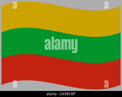 National flag of Republic of Lithuania. original colors and proportion. Simply vector illustration, from countries flag set. Stock Vector