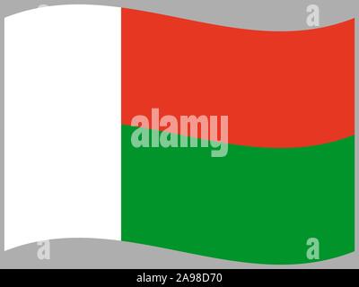 National flag of Republic of Madagascar. original colors and proportion