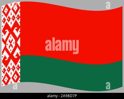 National flag of Republic of Belarus. original colors and proportion. Simply vector illustration, from countries flag set. Stock Vector
