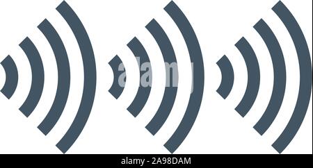 wifi sound signal connection, sound radio wave logo symbol. vector illustration isolated on white Stock Vector