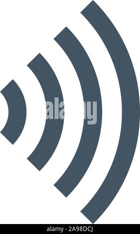 wifi sound signal connection, sound radio wave logo symbol. vector illustration isolated on white Stock Vector