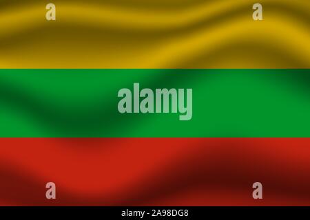 National flag of Republic of Lithuania. original colors and proportion. Simply vector illustration, from countries flag set. Stock Vector