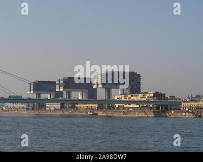 KOELN, GERMANY - CIRCA AUGUST 2019: Kranhaeuser (crane houses) in Rheinauhafen Stock Photo