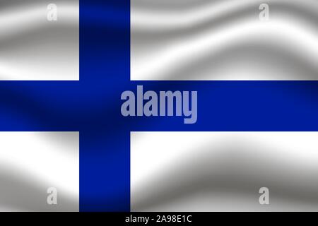 National flag of Republic of Finland. original colors and proportion. Simply vector illustration, from countries flag set. Stock Vector
