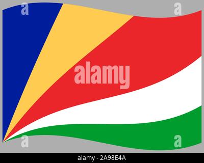 Beautiful national flag of Republic of Seychelles .original colors and proportion. Simply vector illustration eps10, from countries flag set. Stock Vector