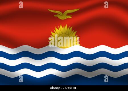 National flag of Republic of Kiribati. original colors and proportion. Simply vector illustration, from countries flag set. Stock Vector