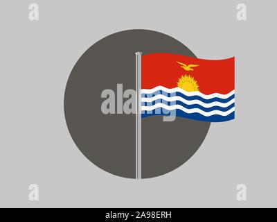 National flag of Republic of Kiribati. original colors and proportion. Simply vector illustration, from countries flag set. Stock Vector