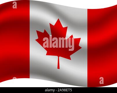 National flag of Canada. original colors and proportion. Simply vector illustration, from countries flag set. Stock Vector