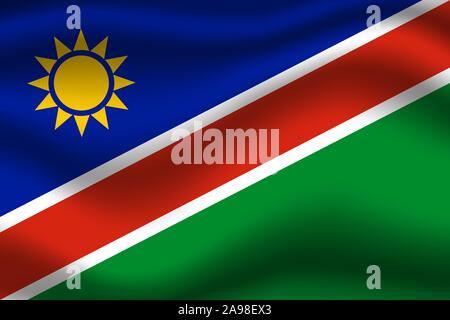 National flag of Republic of Namibia. original colors and proportion. Simply vector illustration eps10, from countries flag set. Stock Vector