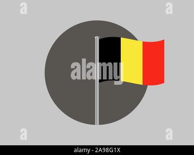 National flag of Kingdom of Belgium . original colors and proportion. Simply vector illustration, from countries flag set. Stock Vector