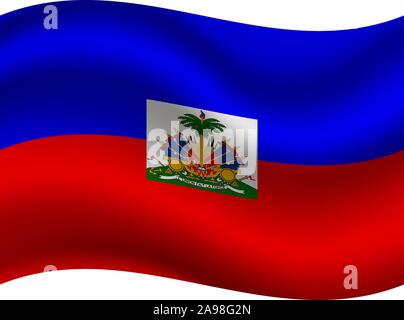 National flag of Republic of Haiti. original colors and proportion. Simply vector illustration, from countries flag set. Stock Vector
