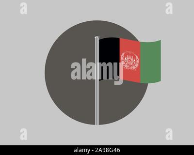 National flag of Islamic Republic of Afghanistan. original colors and proportion. Simply vector illustration, from countries flag set. Stock Vector