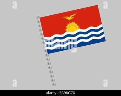 National flag of Republic of Kiribati. original colors and proportion. Simply vector illustration, from countries flag set. Stock Vector
