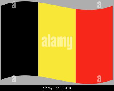 National flag of Kingdom of Belgium . original colors and proportion. Simply vector illustration, from countries flag set. Stock Vector