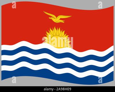 National flag of Republic of Kiribati. original colors and proportion. Simply vector illustration, from countries flag set. Stock Vector