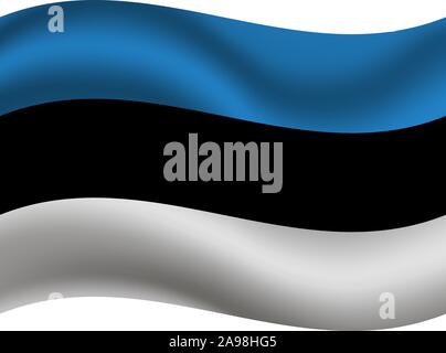 National flag of Republic of Estonia. original colors and proportion. Simply vector illustration, from countries flag set. Stock Vector