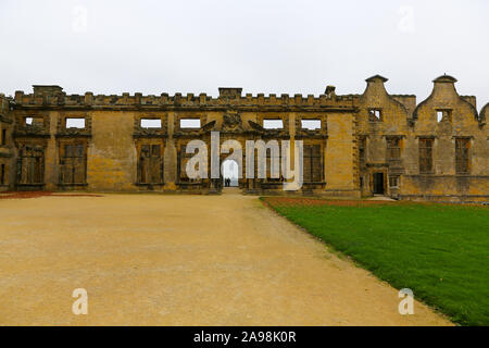 The derelict Terrace Range at Bolsover Castle, Derbyshire, England, UK Stock Photo