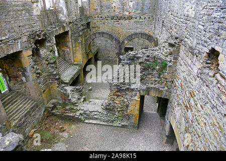 The derelict Terrace Range at Bolsover Castle, Derbyshire, England, UK Stock Photo