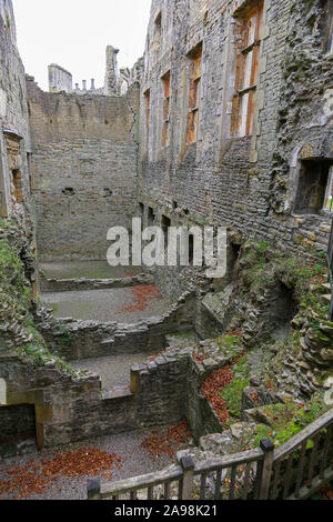 The derelict Terrace Range at Bolsover Castle, Derbyshire, England, UK Stock Photo