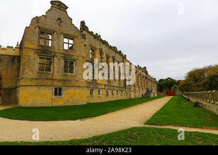 The derelict Terrace Range at Bolsover Castle, Derbyshire, England, UK Stock Photo