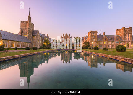 Berry College  historic campus at twilight in Floyd County, Georgia, USA. Stock Photo